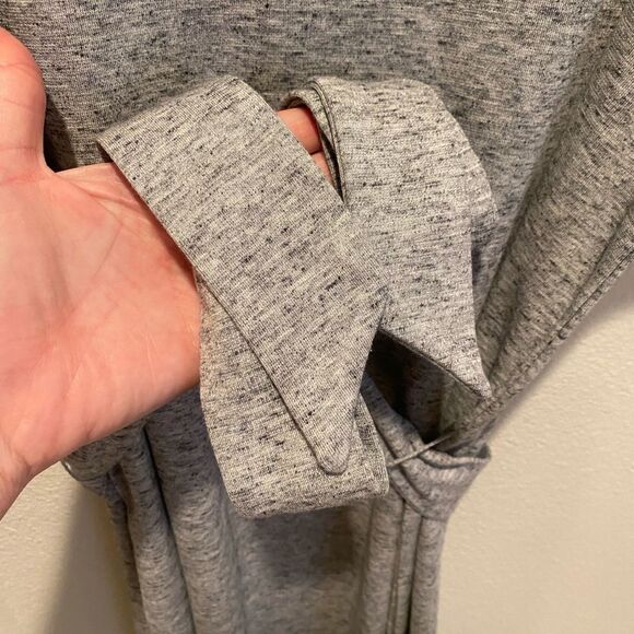 BANANA REPUBLIC Dress Midi gray Belted slits Size M Tall - Picture 4 of 8